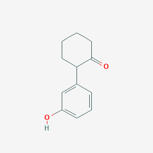 molecular formula C12H14O2 B14660191 Cyclohexanone, 2-(3-hydroxyphenyl)- CAS No. 41179-12-8