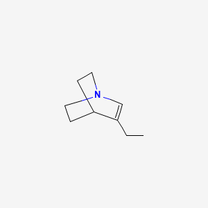 molecular formula C9H15N B14660196 3-Ethyl-1-azabicyclo[2.2.2]oct-2-ene CAS No. 40477-78-9