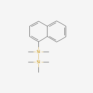 molecular formula C15H22Si2 B14660273 Disilane, pentamethyl-1-naphthalenyl- CAS No. 38446-40-1