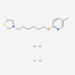 molecular formula C15H26Cl2N2OS B14660315 Thiazolidine, 3-(6-(5-methyl-2-pyridyloxy)hexyl)-, dihydrochloride CAS No. 41288-00-0