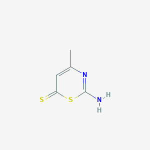 molecular formula C5H6N2S2 B14660416 6H-1,3-Thiazine-6-thione, 2-amino-4-methyl- CAS No. 52039-31-3