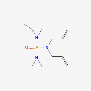 molecular formula C11H20N3OP B14660451 Phosphine oxide, (1-aziridinyl)(2-methyl-1-aziridinyl)diallylamino- CAS No. 41657-19-6
