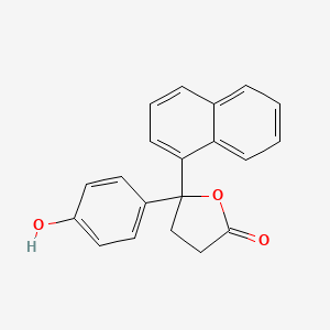 molecular formula C20H16O3 B14660547 5-(4-Hydroxyphenyl)-5-(naphthalen-1-yl)oxolan-2-one CAS No. 38134-75-7