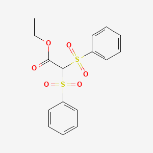 molecular formula C16H16O6S2 B14660560 Ethyl bis(phenylsulfonyl)acetate CAS No. 39837-32-6