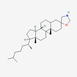 molecular formula C29H51NO B14660578 (8R,9S,10S,13R,14S,17R)-10,13-Dimethyl-17-(6-methylheptan-2-yl)hexadecahydrospiro[cyclopenta[a]phenanthrene-3,5'-[1,3]oxazolidine] CAS No. 39009-24-0