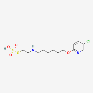 molecular formula C13H21ClN2O4S2 B14660736 S-2-((6-(5-Chloro-2-pyridyloxy)hexyl)amino)ethyl hydrogen thiosulfate CAS No. 41287-14-3