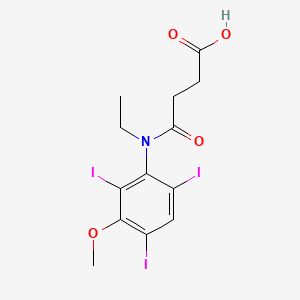 molecular formula C13H14I3NO4 B14660751 N-Ethyl-3'-methoxy-2',4',6'-triiodosuccinanilic acid CAS No. 37938-69-5