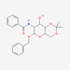 molecular formula C23H27NO6 B14660913 N-(8-hydroxy-2,2-dimethyl-6-phenylmethoxy-4,4a,6,7,8,8a-hexahydropyrano[3,2-d][1,3]dioxin-7-yl)benzamide CAS No. 50448-00-5