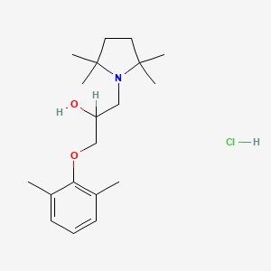 molecular formula C19H32ClNO2 B14660984 alpha-((2,6-Dimethylphenoxy)methyl)-2,2,5,5-tetramethyl-1-pyrrolidineethanol hydrochloride CAS No. 41456-90-0