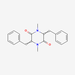molecular formula C20H18N2O2 B14661008 3,6-Dibenzylidene-1,4-dimethylpiperazine-2,5-dione CAS No. 50501-11-6