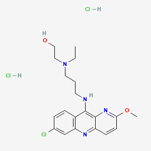 molecular formula C20H27Cl3N4O2 B14661012 Ethanol, 2-((3-((7-chloro-2-methoxybenzo(b)-1,5-naphthyridin-10-yl)amino)propyl)-N-ethylamino)-, dihydrochloride CAS No. 38915-29-6