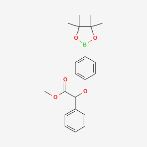 molecular formula C21H25BO5 B1466104 Phenyl-[4-(4,4,5,5-tetramethyl-[1,3,2]dioxaborolan-2-yl)-phenoxy]-acetic acid methyl ester CAS No. 1029439-20-0