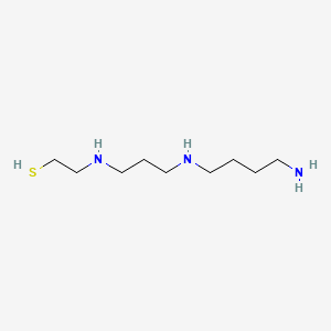 molecular formula C9H23N3S B14661122 Ethanethiol, 2-((3-((4-aminobutyl)amino)propyl)amino)- CAS No. 45112-10-5