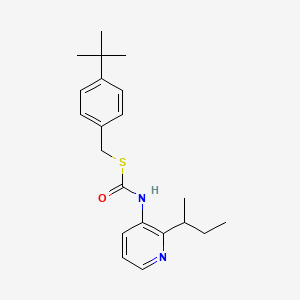molecular formula C21H28N2OS B14661261 Carbonimidothioic acid, 3-pyridinyl-, S-((4-(1,1-dimethylethyl)phenyl)methyl)O-(1-methylpropyl) ester CAS No. 51308-66-8