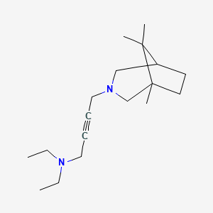 molecular formula C18H32N2 B14661358 N,N-Diethyl-4-(1,8,8-trimethyl-3-azabicyclo(3.2.1)oct-3-yl)-2-butyn-1-amine CAS No. 49832-51-1