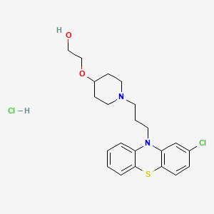 molecular formula C22H28Cl2N2O2S B14661405 Ethanol, 2-((1-(3-(2-chloro-10H-phenothiazin-10-yl)propyl)-4-piperidinyl)oxy)-, monohydrochloride CAS No. 40255-59-2