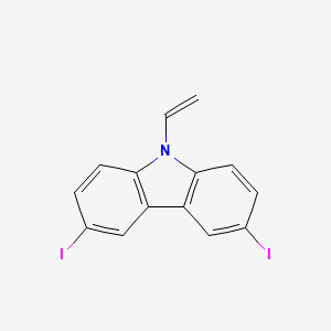 molecular formula C14H9I2N B14661408 9-ethenyl-3,6-diiodo-9H-carbazole CAS No. 50698-52-7