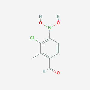 molecular formula C8H8BClO3 B1466146 2-Chloro-4-formyl-3-methylphenylboronic acid CAS No. 1451391-36-8