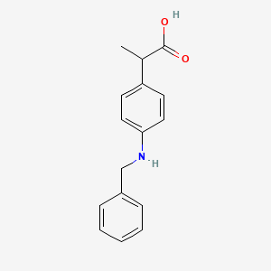 molecular formula C16H17NO2 B14661523 2-[4-(Benzylamino)phenyl]propanoic acid CAS No. 39718-88-2