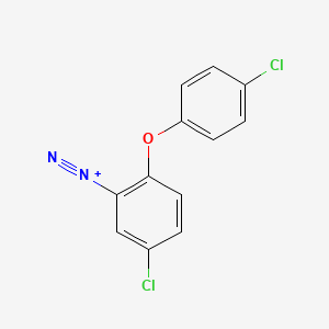 molecular formula C12H7Cl2N2O+ B14661556 Benzenediazonium, 5-chloro-2-(4-chlorophenoxy)- CAS No. 46813-44-9