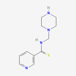 molecular formula C11H16N4S B14661666 N-[(Piperazin-1-yl)methyl]pyridine-3-carbothioamide CAS No. 51079-00-6