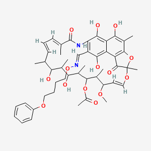 molecular formula C48H60N2O14 B14661740 3-Formylrifamycin SV O-(4-phenoxybutyl)oxime CAS No. 41970-81-4