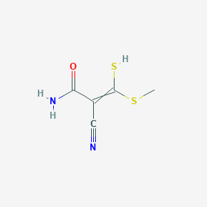 molecular formula C5H6N2OS2 B14661750 2-Cyano-3-methylsulfanyl-3-sulfanylprop-2-enamide CAS No. 37614-61-2