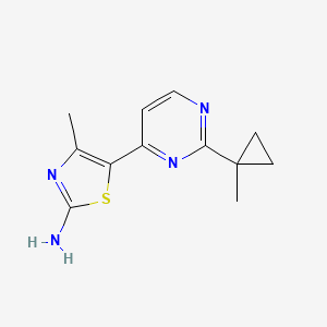 molecular formula C12H14N4S B1466176 4-Methyl-5-(2-(1-methylcyclopropyl)-pyrimidin-4-yl)thiazol-2-amine CAS No. 1163707-11-6