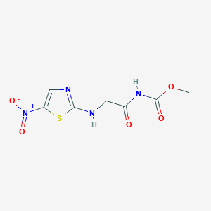 molecular formula C7H8N4O5S B14661760 methyl N-[2-[(5-nitro-1,3-thiazol-2-yl)amino]acetyl]carbamate CAS No. 50384-72-0