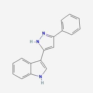 molecular formula C17H13N3 B14661768 3-(5-Phenyl-1,2-dihydro-3H-pyrazol-3-ylidene)-3H-indole CAS No. 50876-35-2