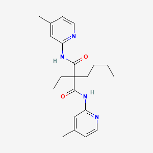 molecular formula C21H28N4O2 B14661783 N,N'-Bis(4-methyl-2-pyridinyl)-2-butyl-2-ethylpropanediamide CAS No. 42331-70-4
