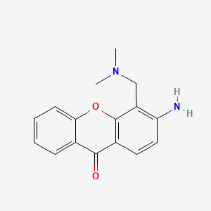 molecular formula C16H16N2O2 B14661793 Xanthen-9-one, 3-amino-4-(dimethylamino)methyl- CAS No. 43159-96-2