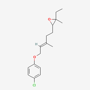 molecular formula C17H23ClO2 B14661799 3-(5-(4-Chlorophenoxy)-3-methyl-3-pentenyl)-2-ethyl-2-methyloxirane CAS No. 38896-81-0