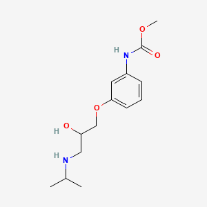 molecular formula C14H22N2O4 B14661809 Methyl (3-(2-hydroxy-3-((1-methylethyl)amino)propoxy)phenyl)carbamate CAS No. 52134-44-8