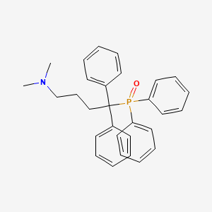 molecular formula C30H32NOP B14661815 Phosphine oxide, diphenyl((alpha-phenyl-alpha-(3-dimethylamino)propyl)benzyl)-, hydrochloride CAS No. 51713-31-6