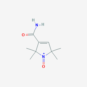 molecular formula C9H15N2O2+ B14661832 1H-Pyrrolium, 3-(aminocarbonyl)-2,5-dihydro-2,2,5,5-tetramethyl-1-oxo- CAS No. 46147-14-2