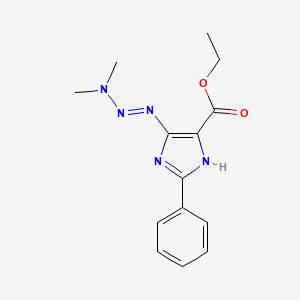 molecular formula C14H17N5O2 B14661840 4-Carbethoxy-5-(3,3-dimethyl-1-triazeno)-2-phenylimidazole CAS No. 37126-45-7