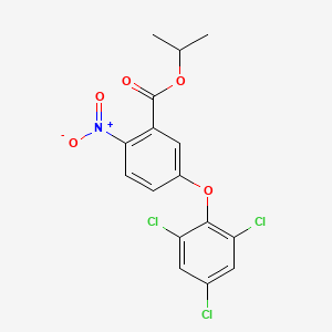 molecular formula C16H12Cl3NO5 B14661863 Propan-2-yl 2-nitro-5-(2,4,6-trichlorophenoxy)benzoate CAS No. 51282-64-5