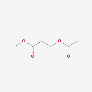 molecular formula C6H10O4 B14662121 Propanoic acid, 3-(acetyloxy)-, methyl ester CAS No. 38003-42-8