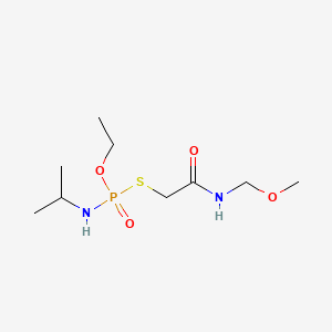molecular formula C9H21N2O4PS B14662138 Phosphoramidothioic acid, isopropyl-, O-ethyl S-(2-(methoxymethylamino)-2-oxoethyl) ester CAS No. 51893-82-4