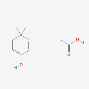 molecular formula C10H16O3 B14662205 Acetic acid;4,4-dimethylcyclohexa-1,5-dien-1-ol CAS No. 38610-74-1