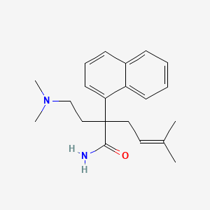 molecular formula C21H28N2O B14662214 alpha-Prenyl-alpha-(2-dimethylaminoethyl)-1-naphthylacetamide CAS No. 50765-87-2