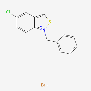 molecular formula C14H11BrClNS B14662301 1-Benzyl-5-chloro-2,1-benzothiazol-1-ium bromide CAS No. 50609-28-4