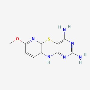 molecular formula C10H10N6OS B14662324 10H-Pyrido(2,3-b)pyrimido(4,5-e)(1,4)thiazine-2,4-diamine, 7-methoxy- CAS No. 42362-20-9
