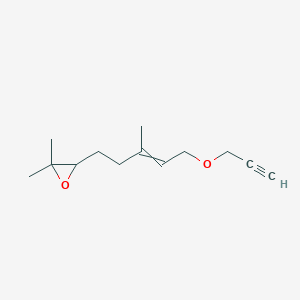 molecular formula C13H20O2 B14662345 2,2-Dimethyl-3-{3-methyl-5-[(prop-2-yn-1-yl)oxy]pent-3-en-1-yl}oxirane CAS No. 50502-49-3