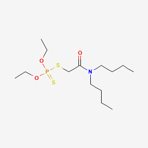 molecular formula C14H30NO3PS2 B14662400 Phosphorodithioic acid, S-(2-(dibutylamino)-2-oxoethyl) O,O-diethyl ester CAS No. 37744-60-8