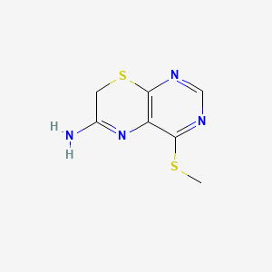 molecular formula C7H8N4S2 B14662498 7H-Pyrimido(4,5-b)(1,4)thiazine, 6-amino-4-methylthio- CAS No. 37489-30-8