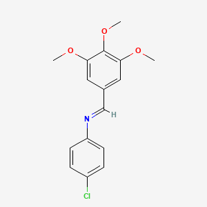 molecular formula C16H16ClNO3 B14662506 (E)-4-Chloro-N-(3,4,5-trimethoxybenzylidene)aniline CAS No. 38608-20-7