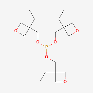 molecular formula C18H33O6P B14662582 Tris((3-ethyl-3-oxetanyl)methyl) phosphite CAS No. 39865-35-5