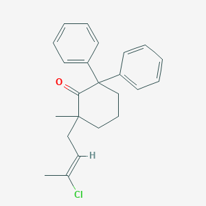 molecular formula C23H25ClO B14662599 Cyclohexanone, 2-(3-chloro-2-butenyl)-2-methyl-6,6-diphenyl- CAS No. 50592-54-6